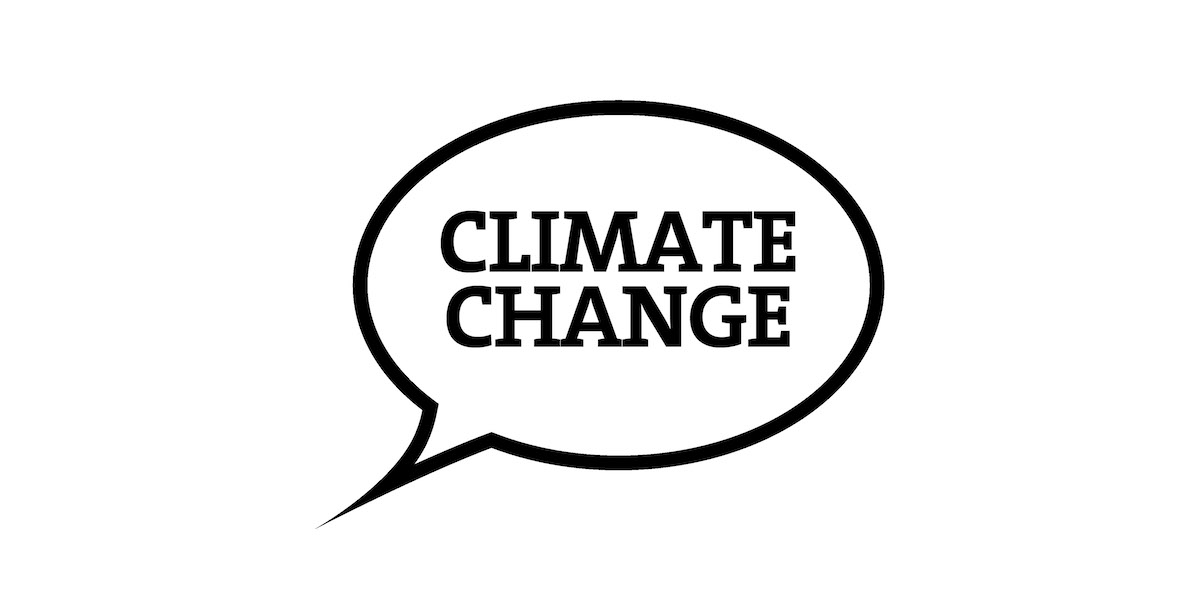 climate change talk speech bubble