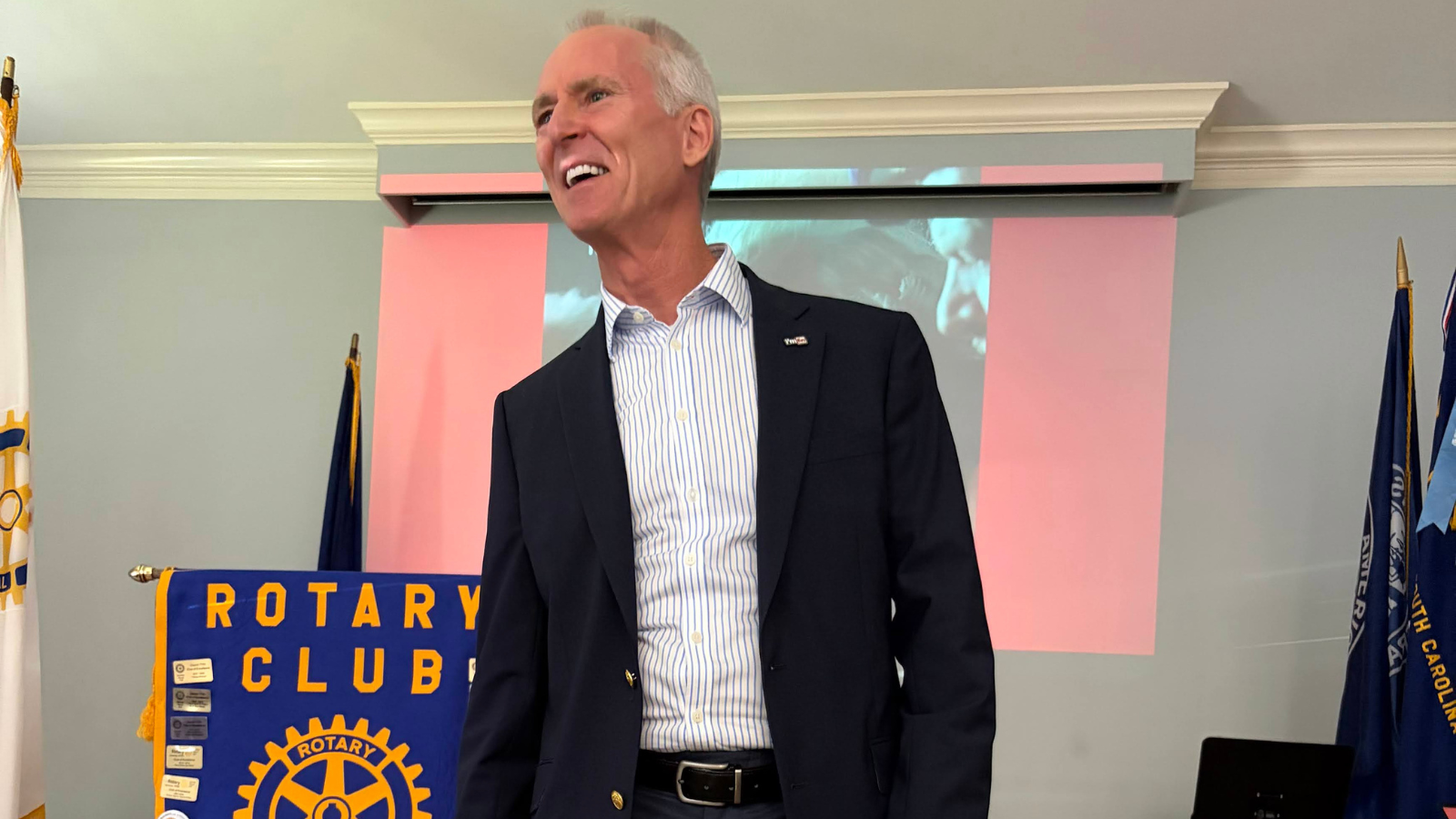 Bob Inglis speaks to members of the Mauldin Rotary Club in Mauldin, South Carolina.